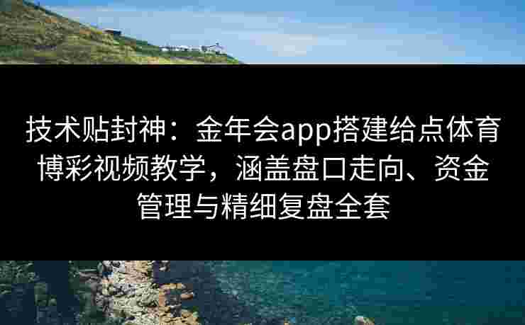 技术贴封神：金年会app搭建给点体育博彩视频教学，涵盖盘口走向、资金管理与精细复盘全套