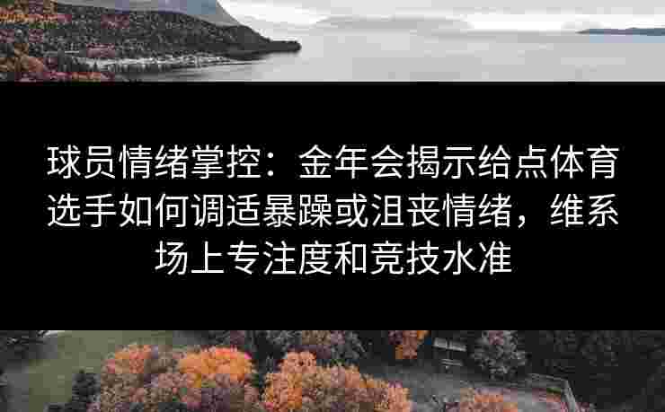 球员情绪掌控：金年会揭示给点体育选手如何调适暴躁或沮丧情绪，维系场上专注度和竞技水准